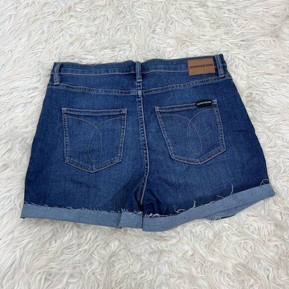 Calvin Klein Jeans Women's Repreve High Rise Buttonfly Jean Short Cotton Size 30 - Picture 2 of 11